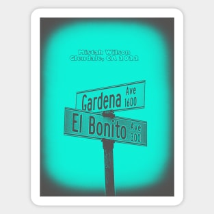 Gardena Avenue & El Bonito Avenue PIXY, Glendale, California by Mistah Wilson Sticker